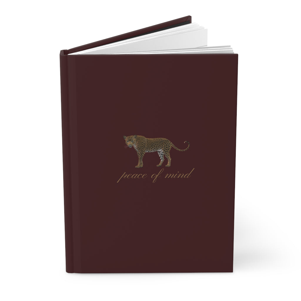 Hardcover Journal — 'Peace of Mind' Cheetah Burgundy