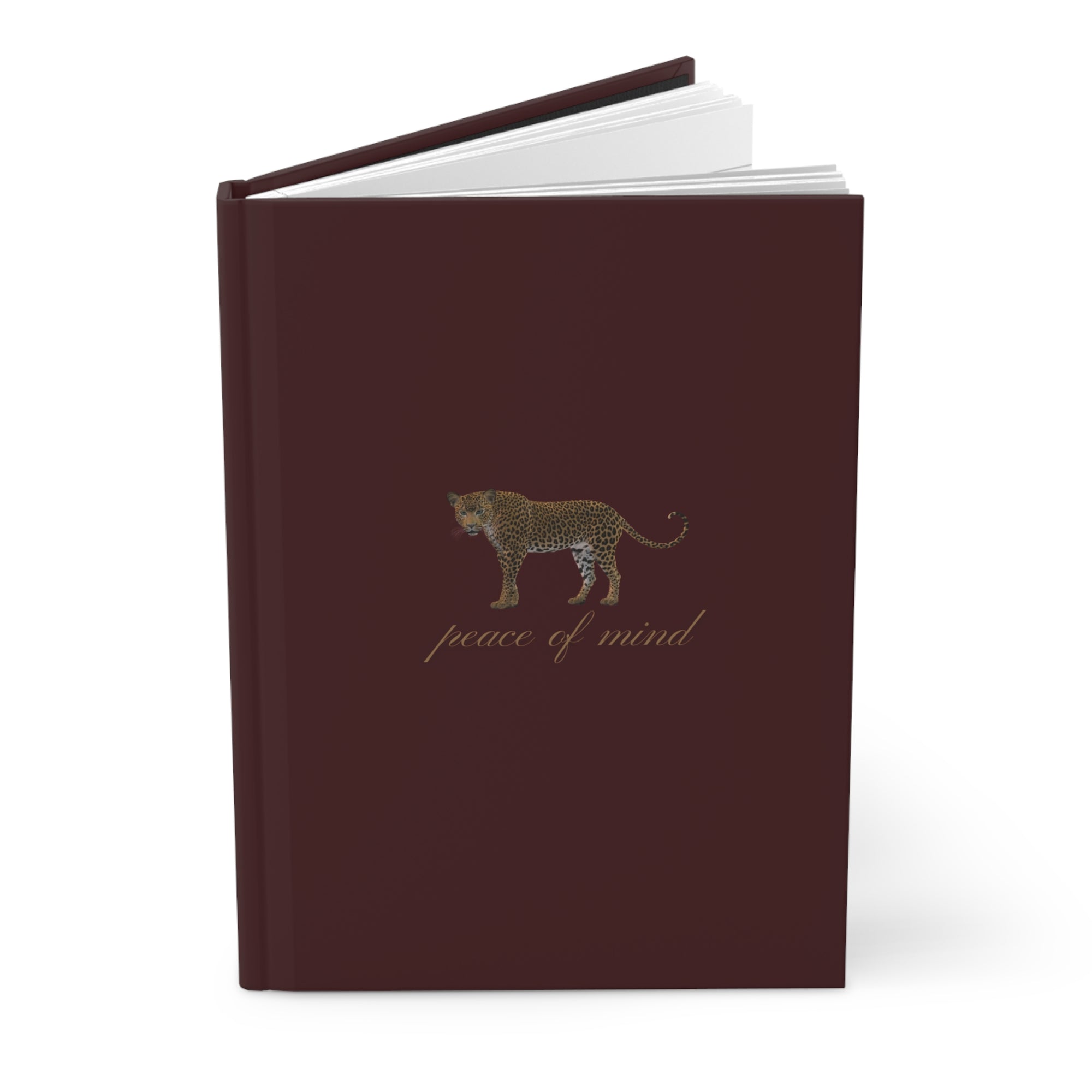 Hardcover Journal — 'Peace of Mind' Cheetah Burgundy