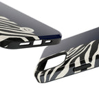 Zebra Print x Navy Blue Phone Case