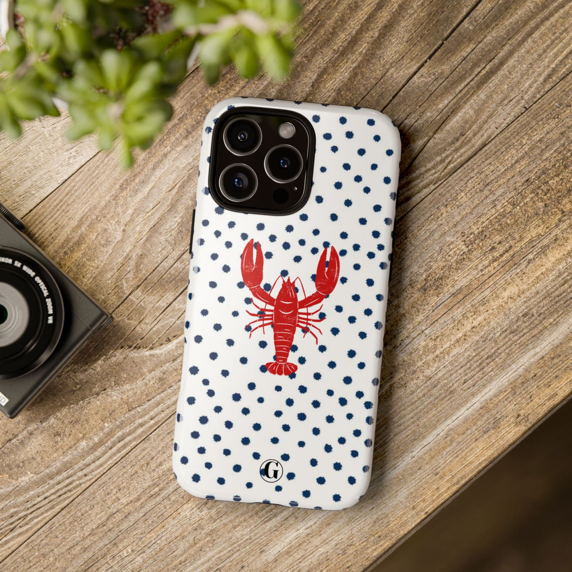 Crawfish on Blue Dots Phone Case