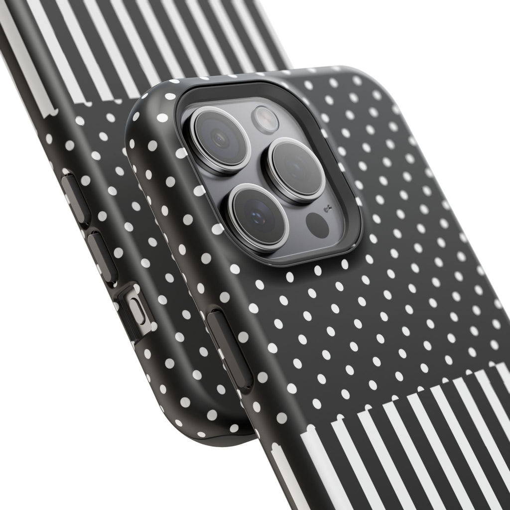 B&W Polka Dots x Stripes Phone Case