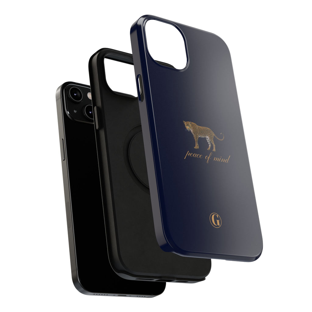Navy Blue 'Peace of Mind' Panther Phone Case