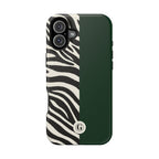 Zebra Print x Emerald Green Phone Case