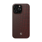 Burgundy Crocodile Print Phone Case