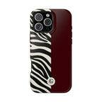 Zebra Print x Burgundy Phone Case