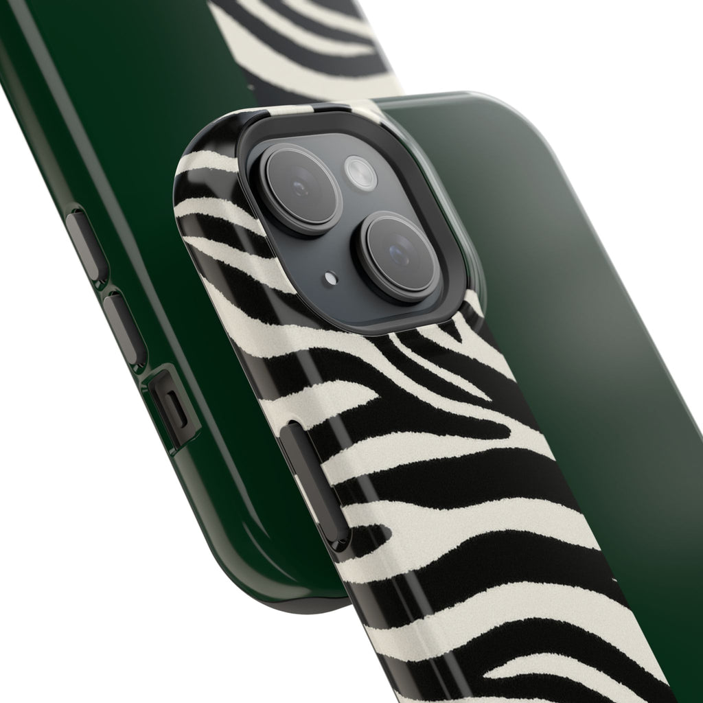 Zebra Print x Emerald Green Phone Case