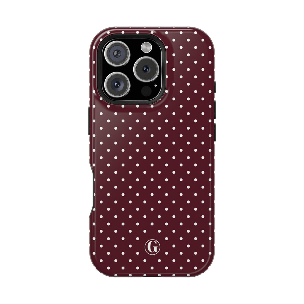 Burgundy Polka Dots Phone Case