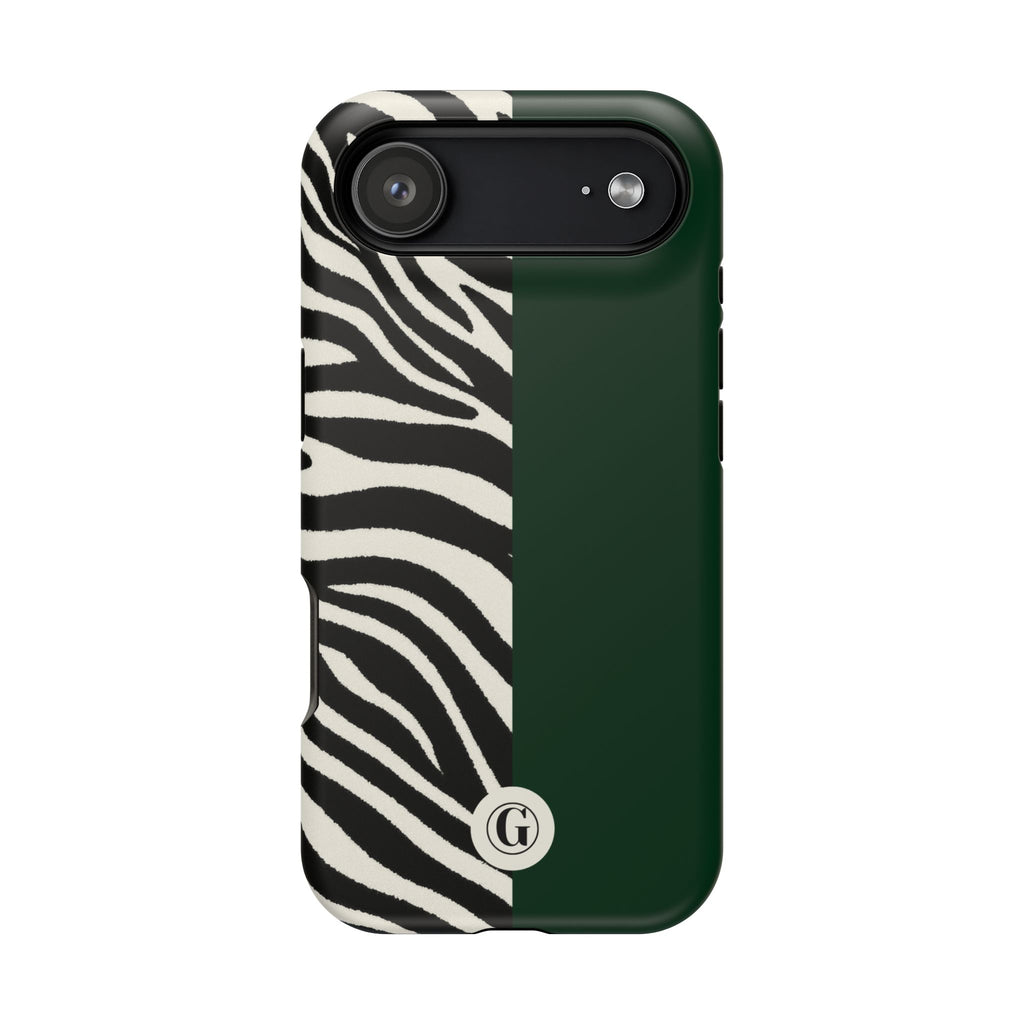 Zebra Print x Emerald Green Phone Case