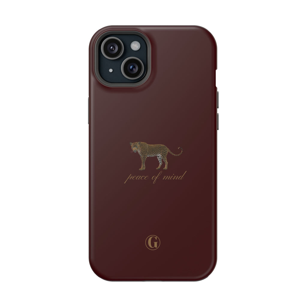 Burgundy 'Peace of Mind' Panther Phone Case