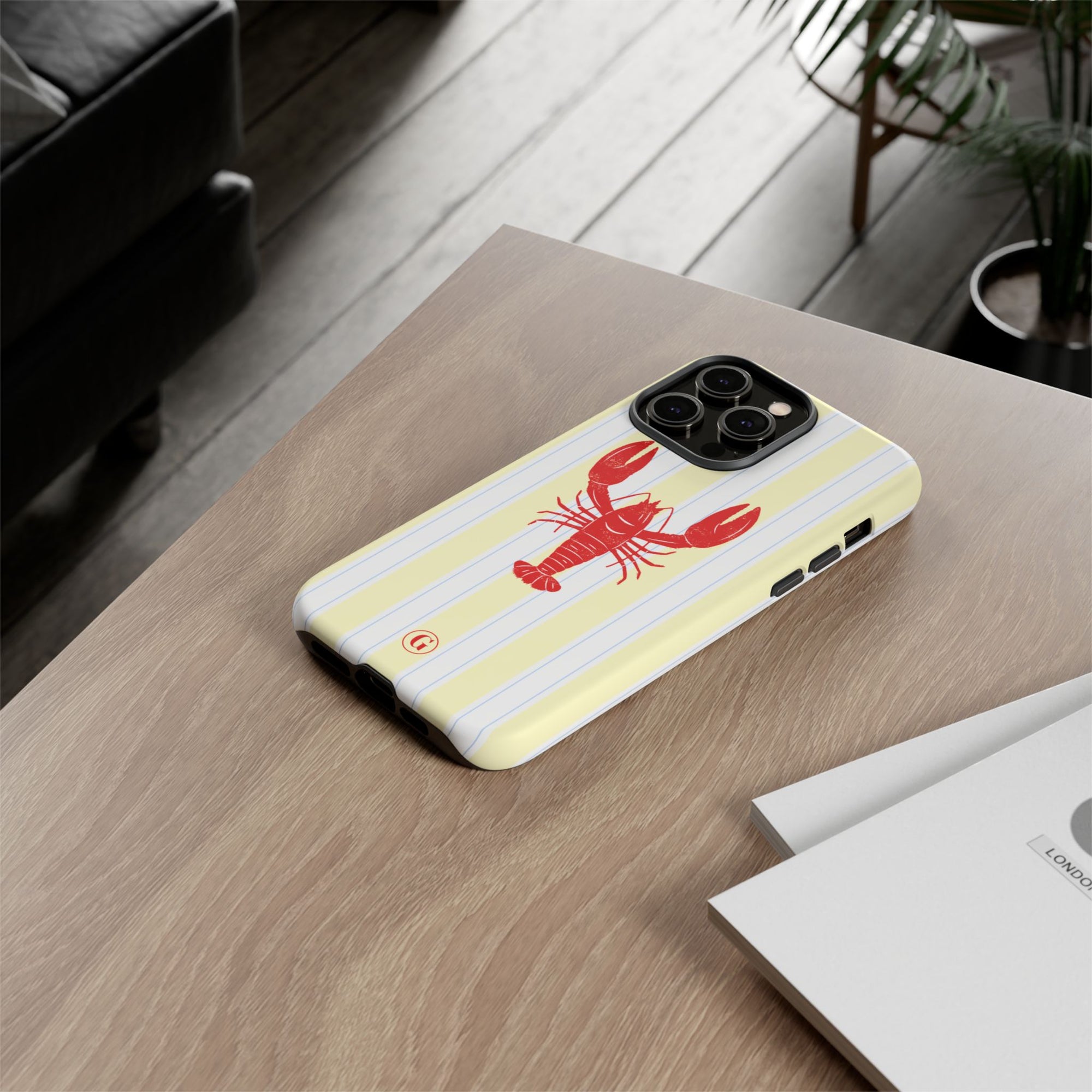 Yellow Stripes & Crawfish Phone Case