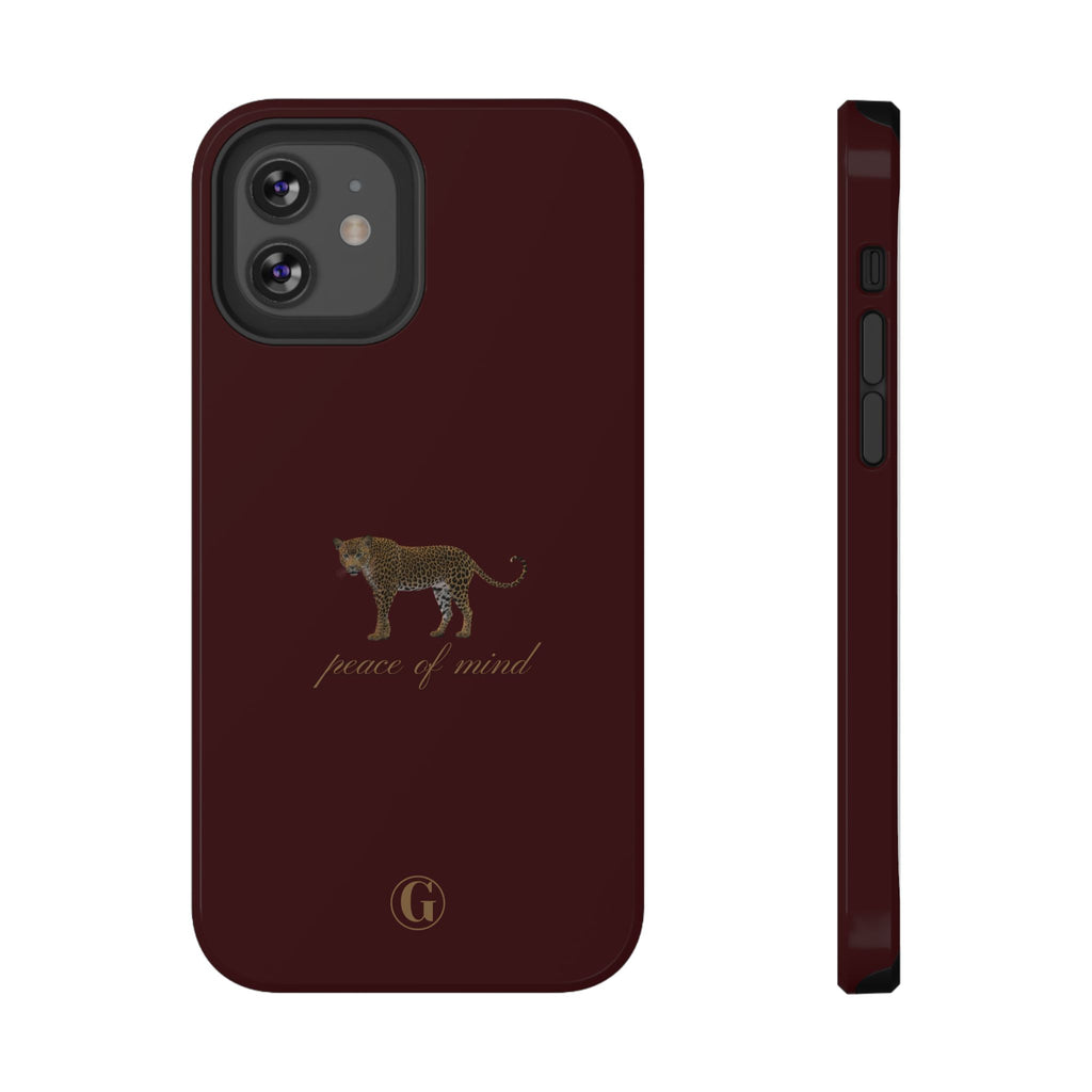 Burgundy 'Peace of Mind' Panther Phone Case