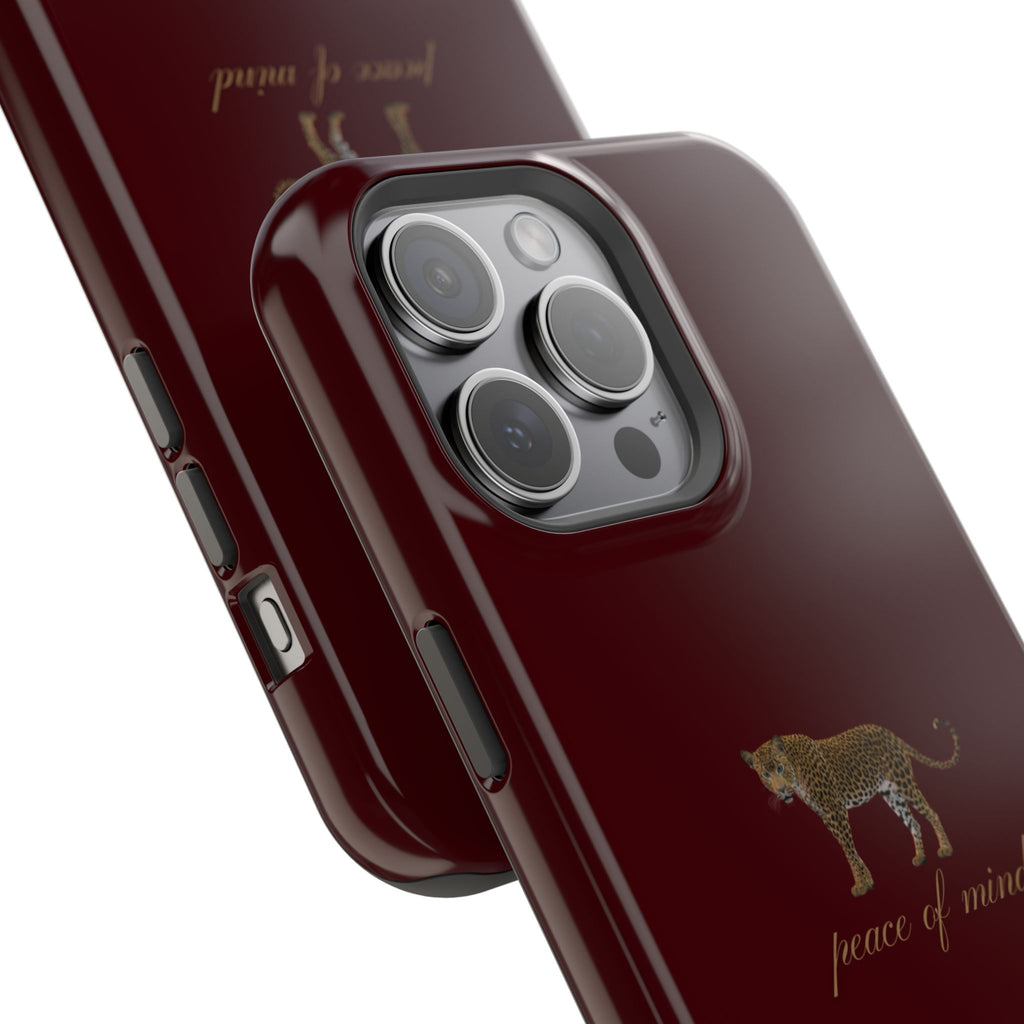 Burgundy 'Peace of Mind' Panther Phone Case