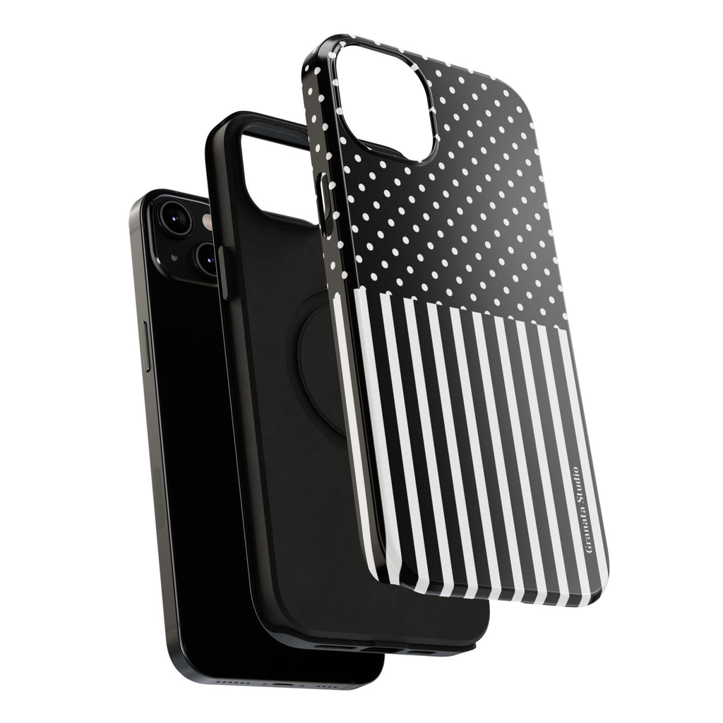 B&W Polka Dots x Stripes Phone Case