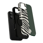 Zebra Print x Emerald Green Phone Case