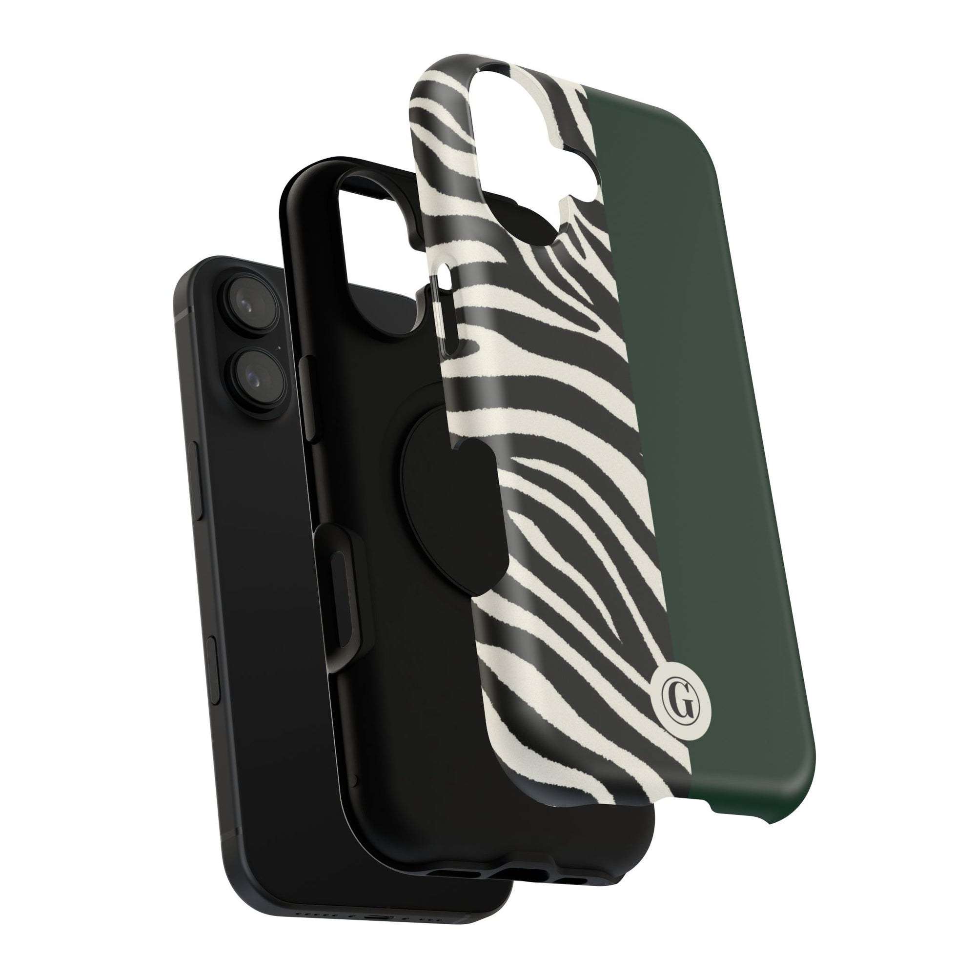 Zebra Print x Emerald Green Phone Case