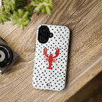 Crawfish on Blue Dots Phone Case