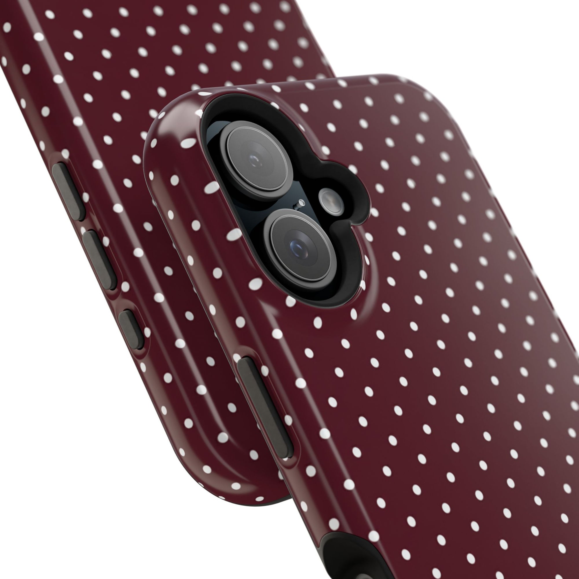 Burgundy Polka Dots Phone Case