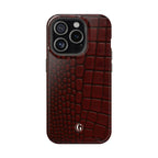 Burgundy Crocodile Print Phone Case