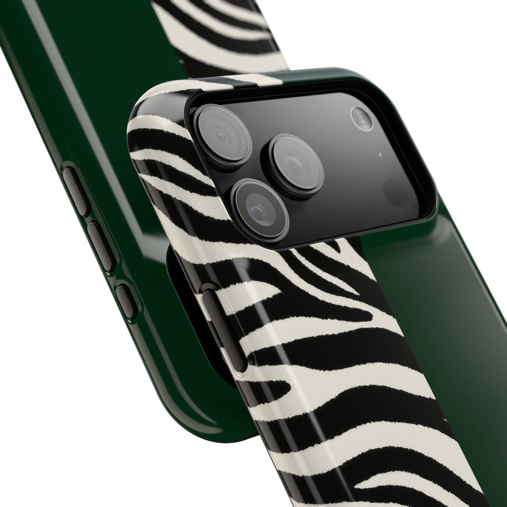 Zebra Print x Emerald Green Phone Case