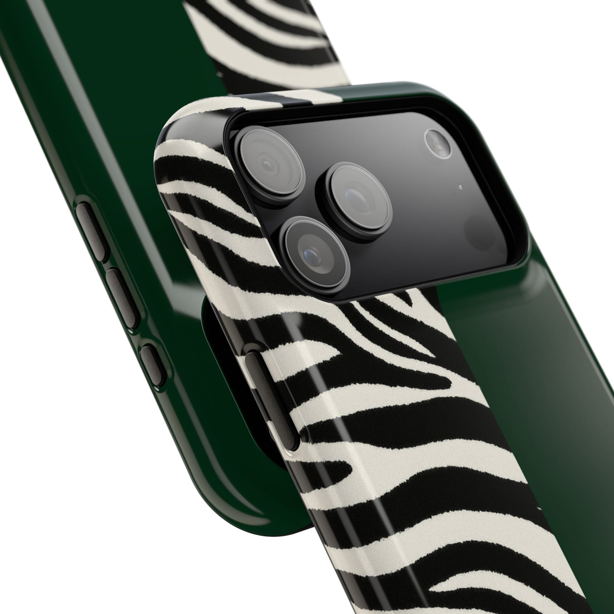 Zebra Print x Emerald Green Phone Case