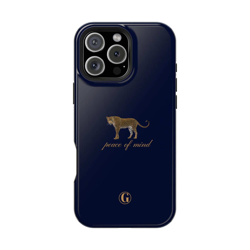 Navy Blue 'Peace of Mind' Panther Phone Case