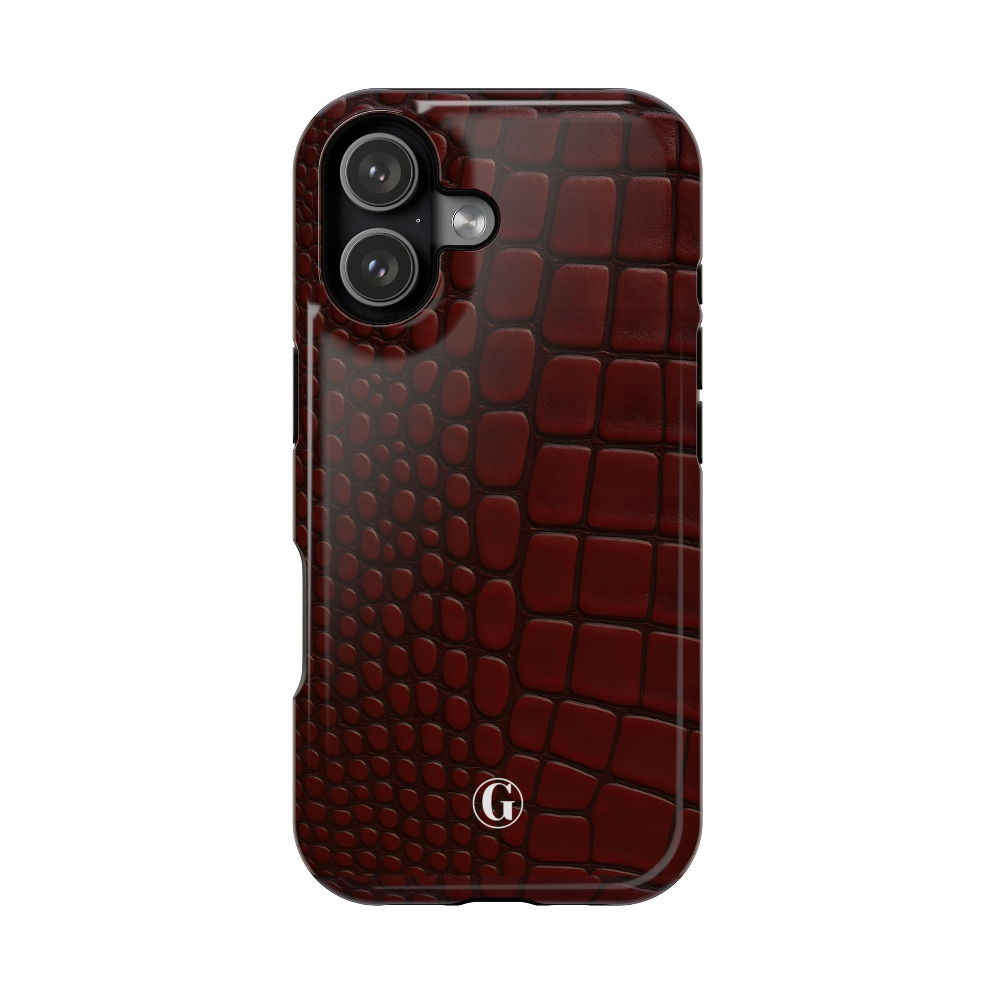 Burgundy Crocodile Print Phone Case