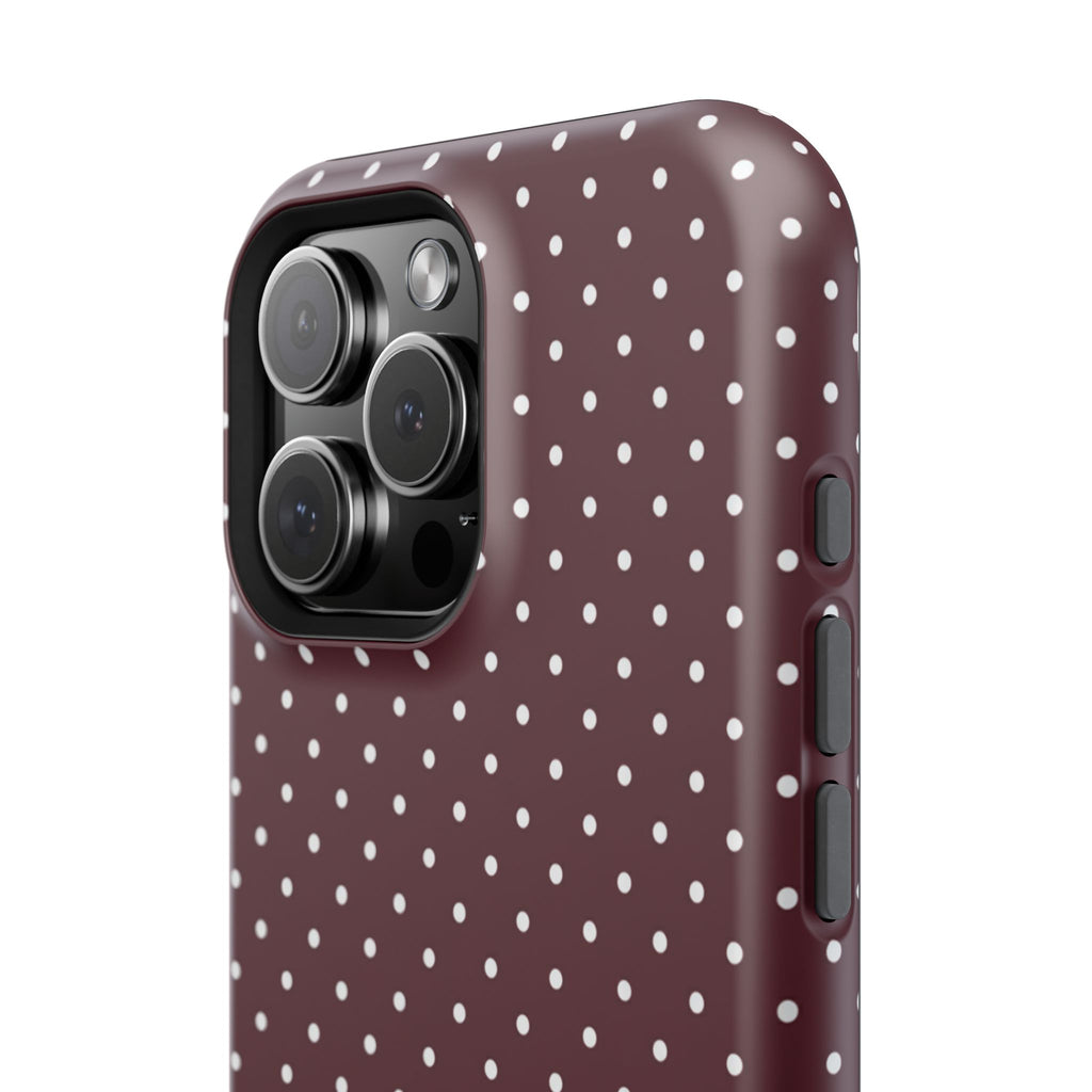 Burgundy Polka Dots Phone Case