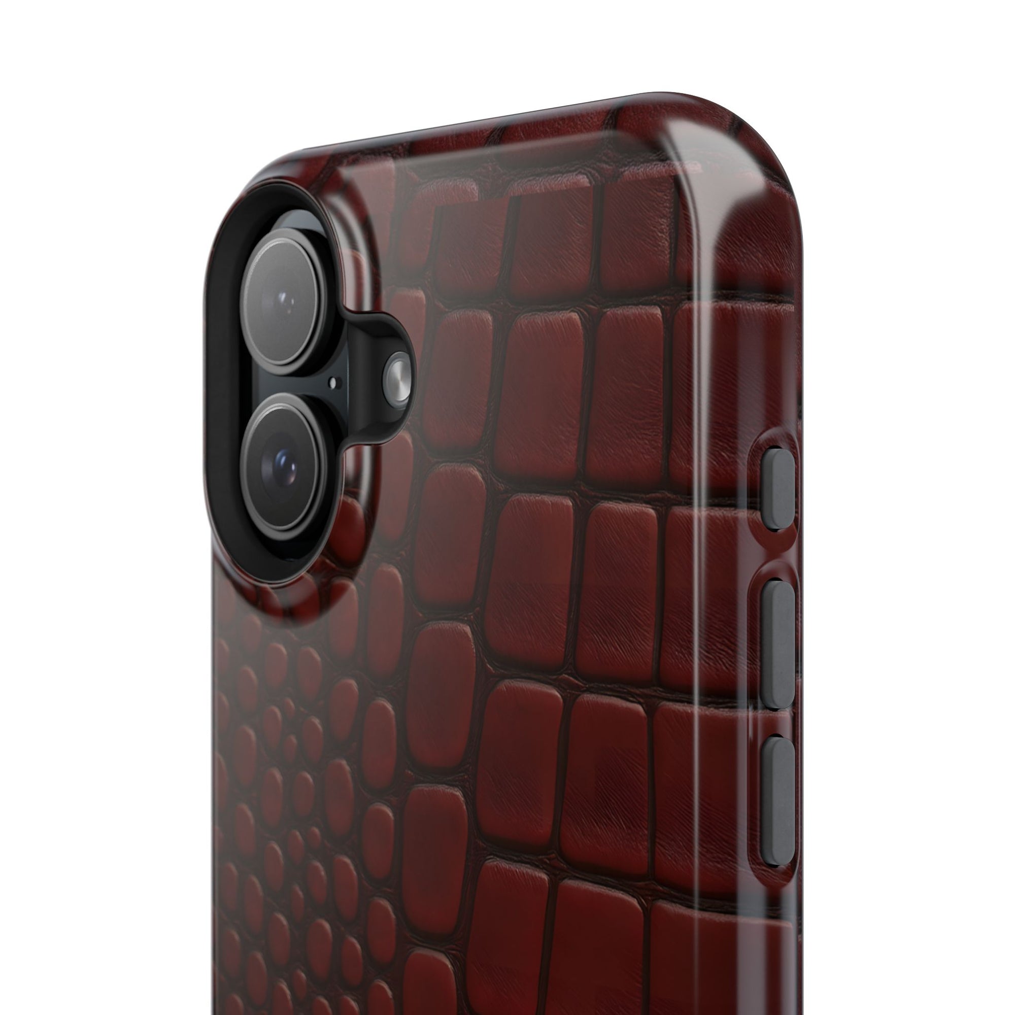Burgundy Crocodile Print Phone Case