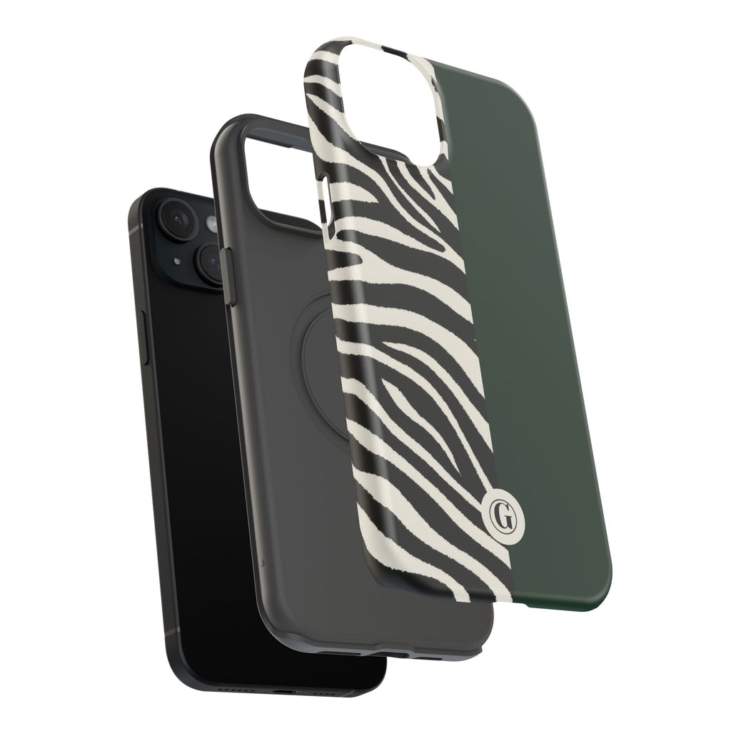 Zebra Print x Emerald Green Phone Case