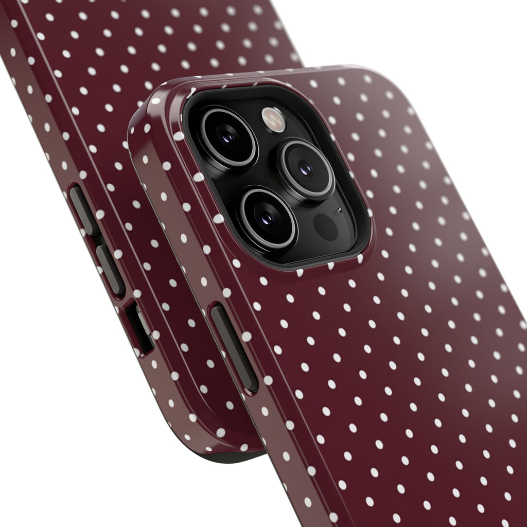Burgundy Polka Dots Phone Case