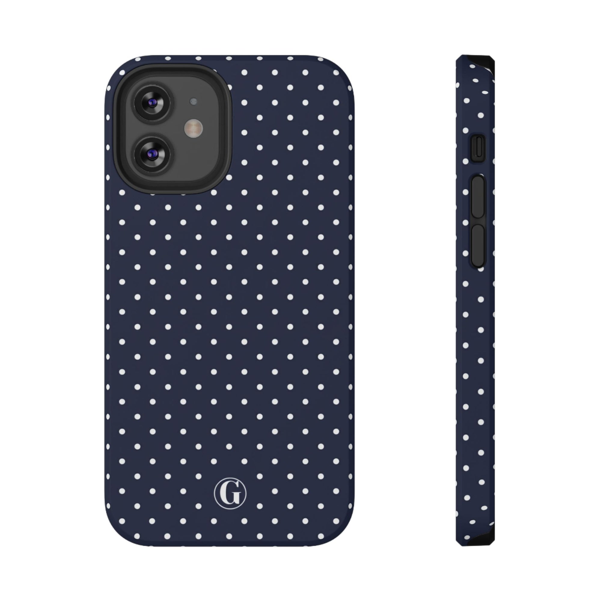 Navy Blue Polka Dots Phone Case