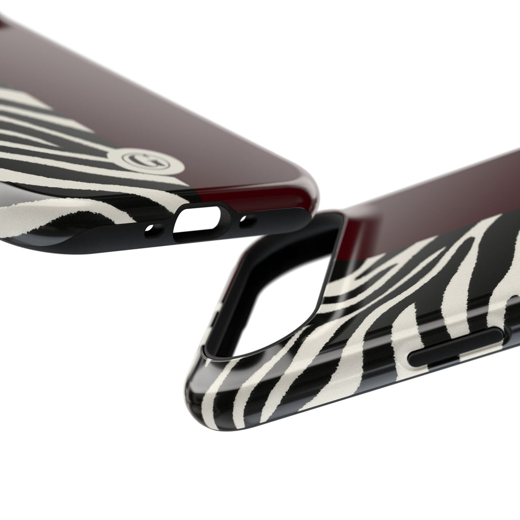 Zebra Print x Burgundy Phone Case