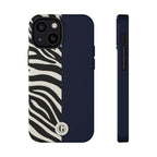 Zebra Print x Navy Blue Phone Case