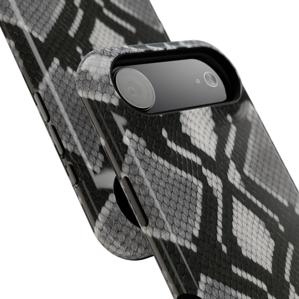 Grey Snakeskin Print Phone Case