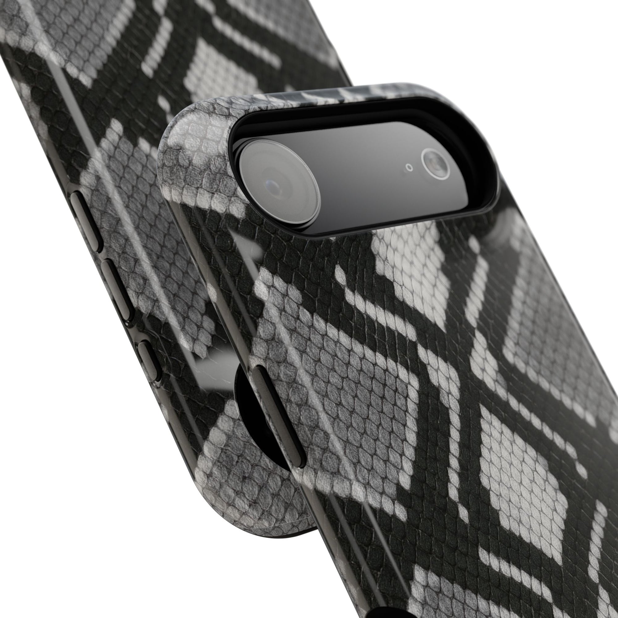 Grey Snakeskin Print Phone Case