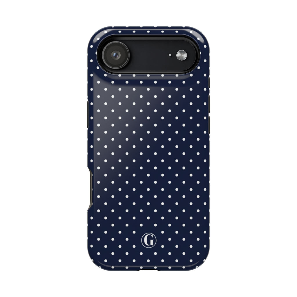 Navy Blue Polka Dots Phone Case