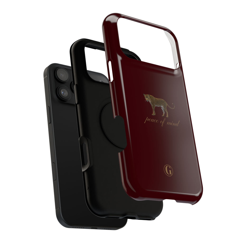 Burgundy 'Peace of Mind' Panther Phone Case