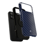 Navy Blue Polka Dots Phone Case
