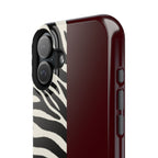 Zebra Print x Burgundy Phone Case