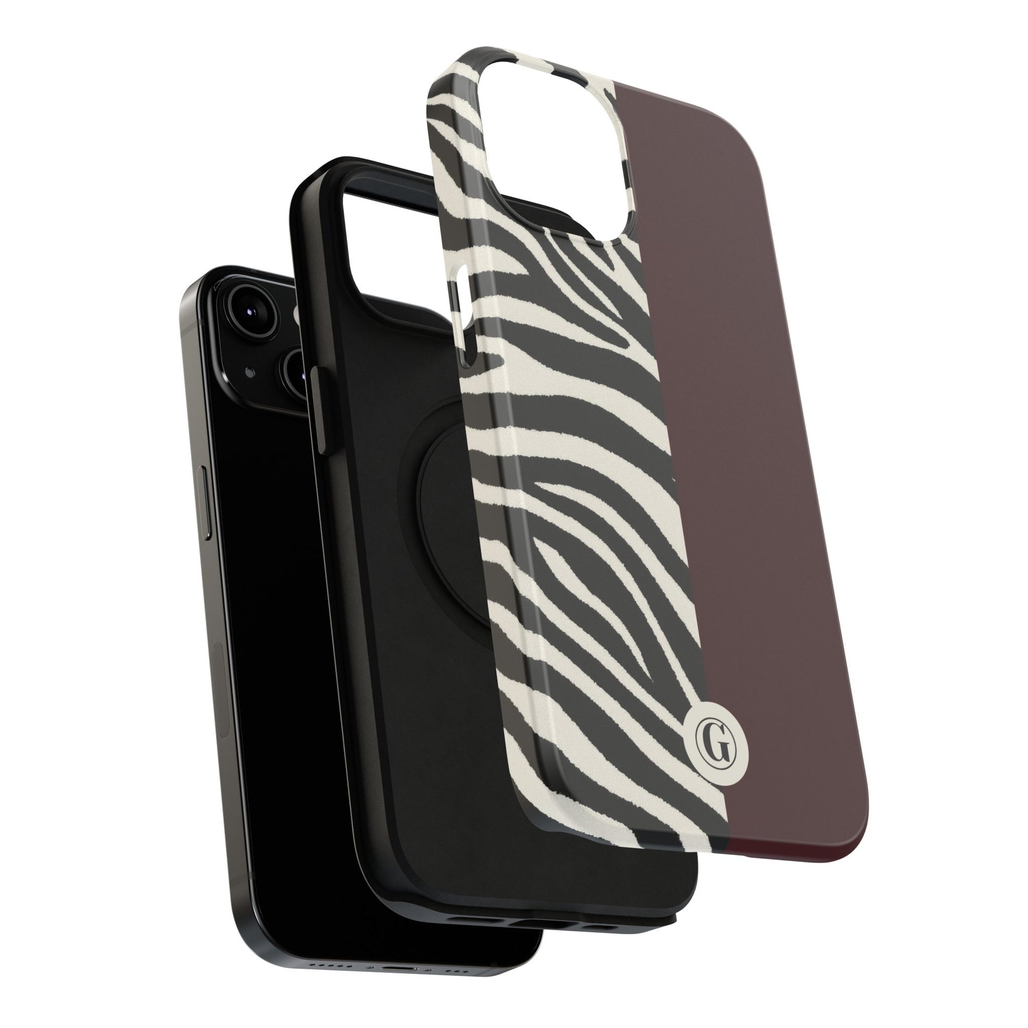 Zebra Print x Burgundy Phone Case