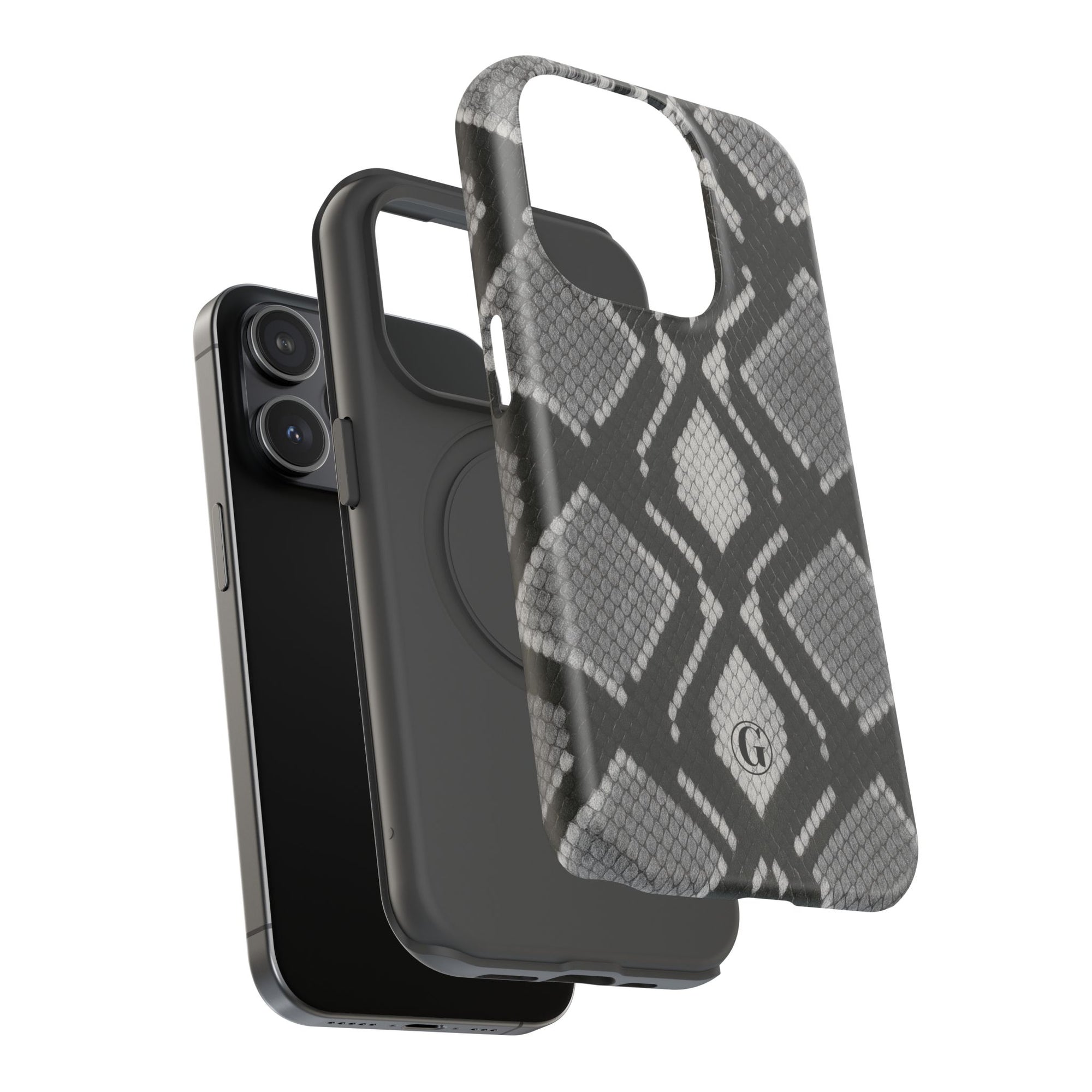 Grey Snakeskin Print Phone Case