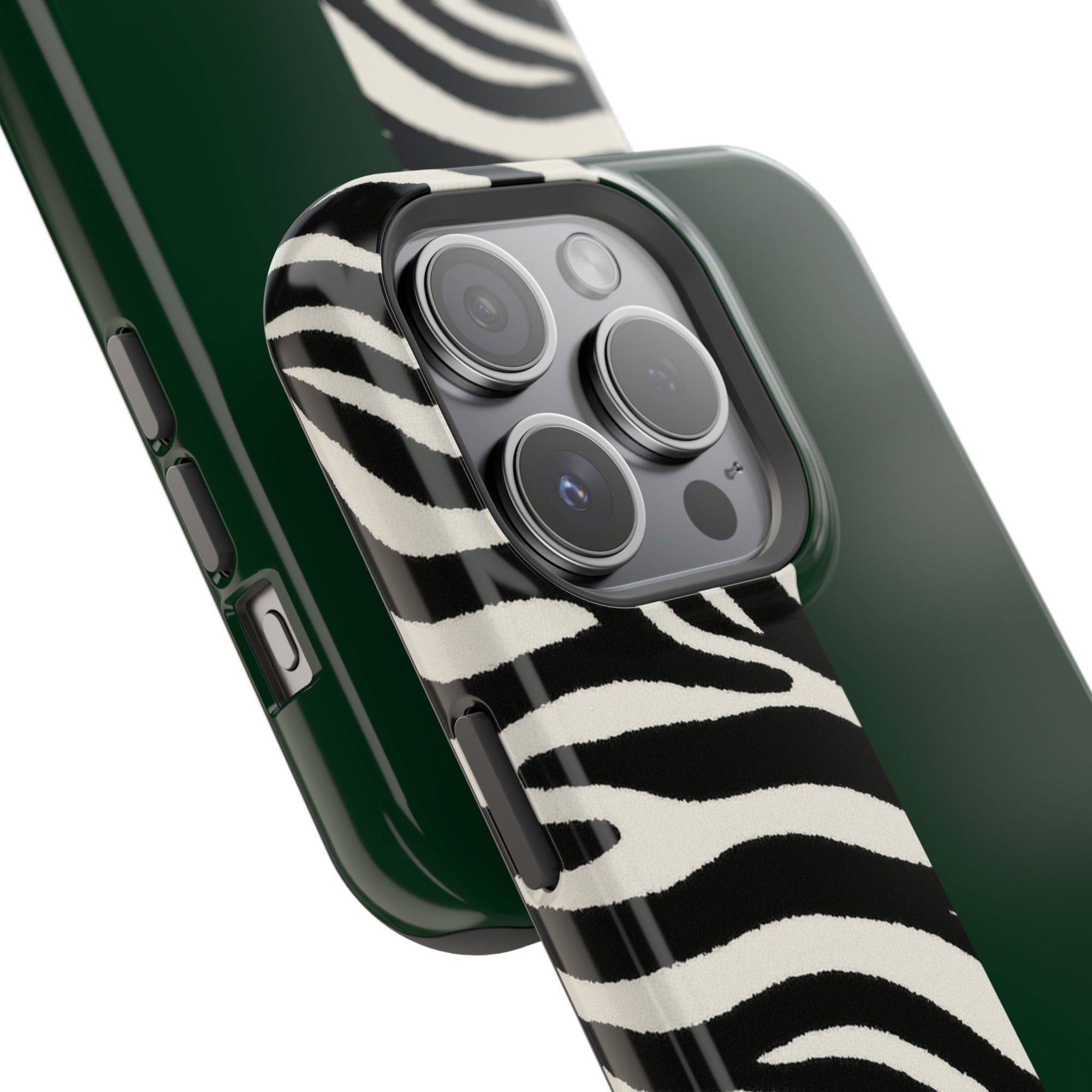 Zebra Print x Emerald Green Phone Case