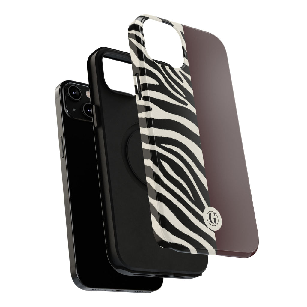 Zebra Print x Burgundy Phone Case