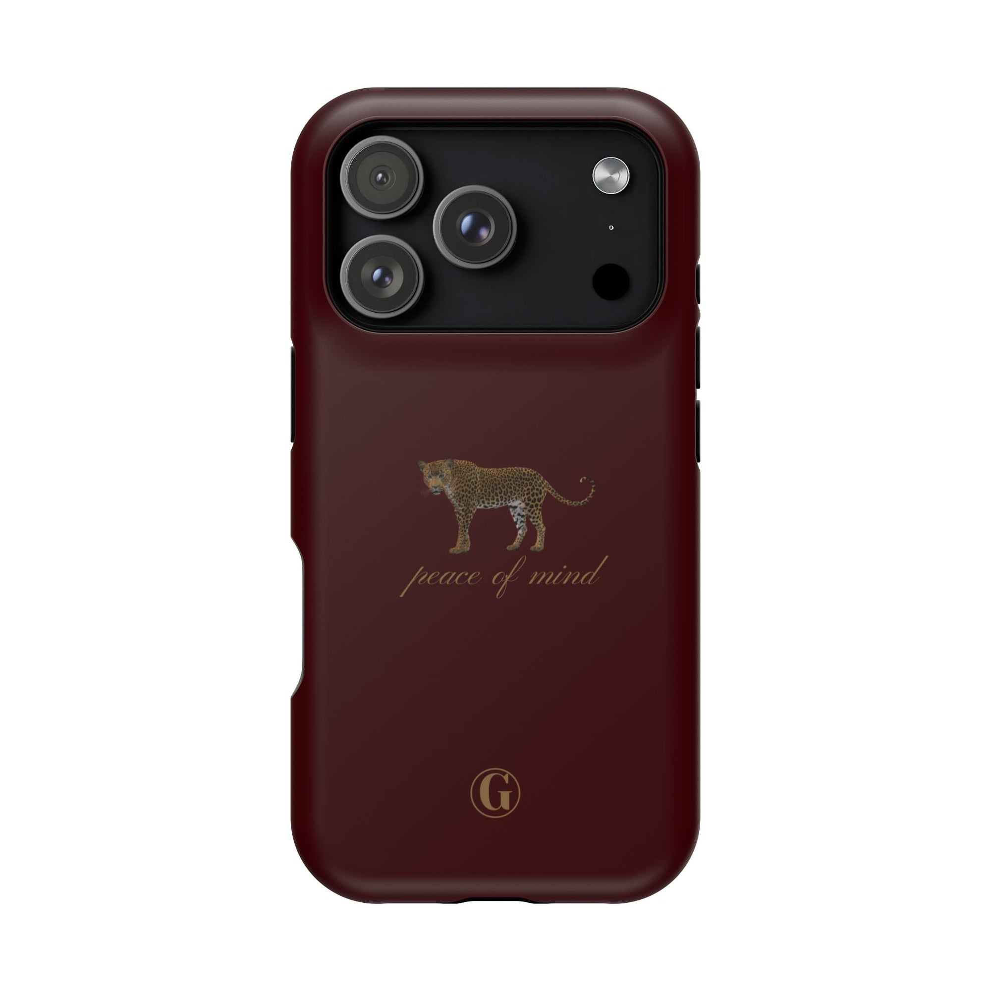 Burgundy 'Peace of Mind' Panther Phone Case
