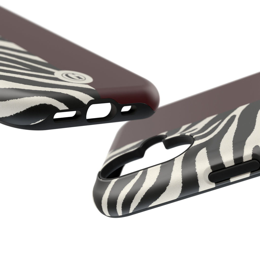 Zebra Print x Burgundy Phone Case