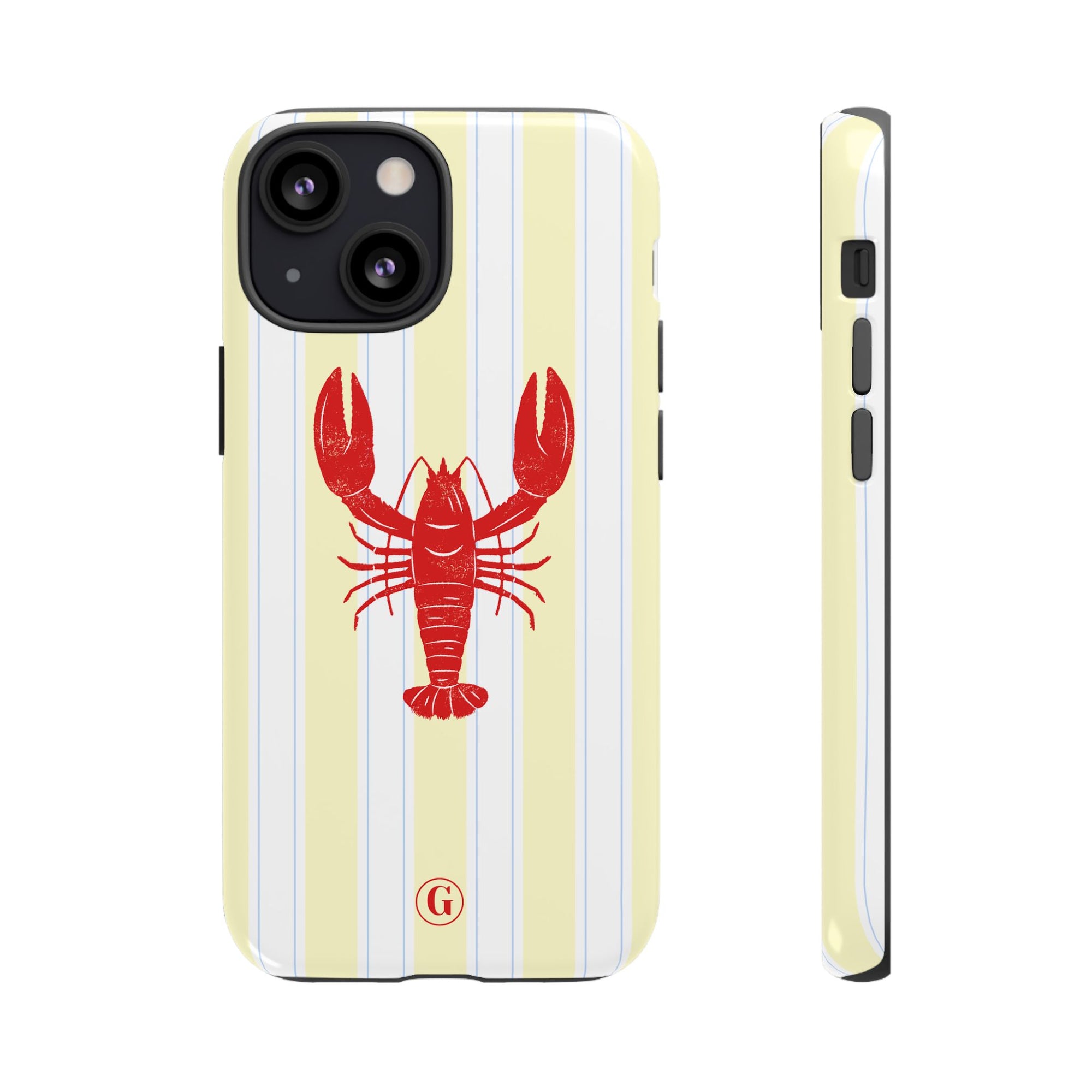 Yellow Stripes & Crawfish Phone Case