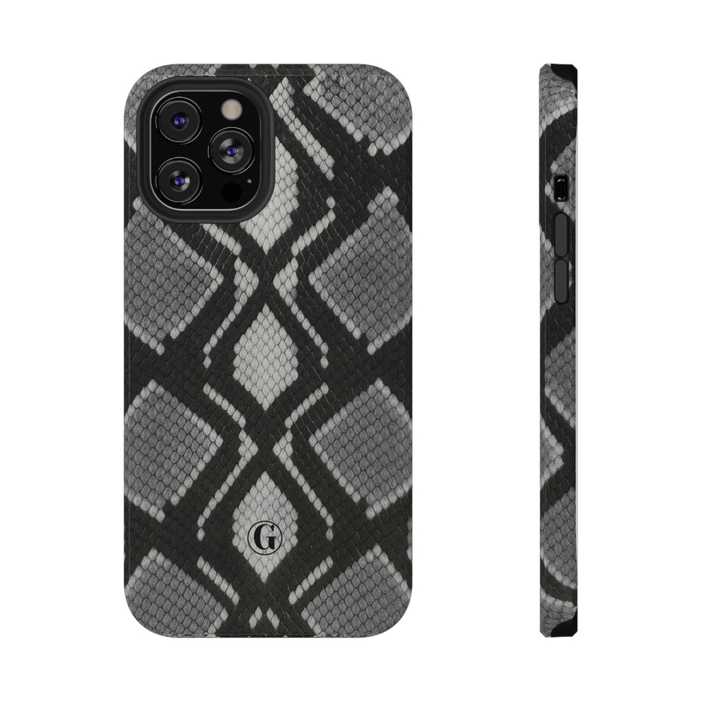 Grey Snakeskin Print Phone Case