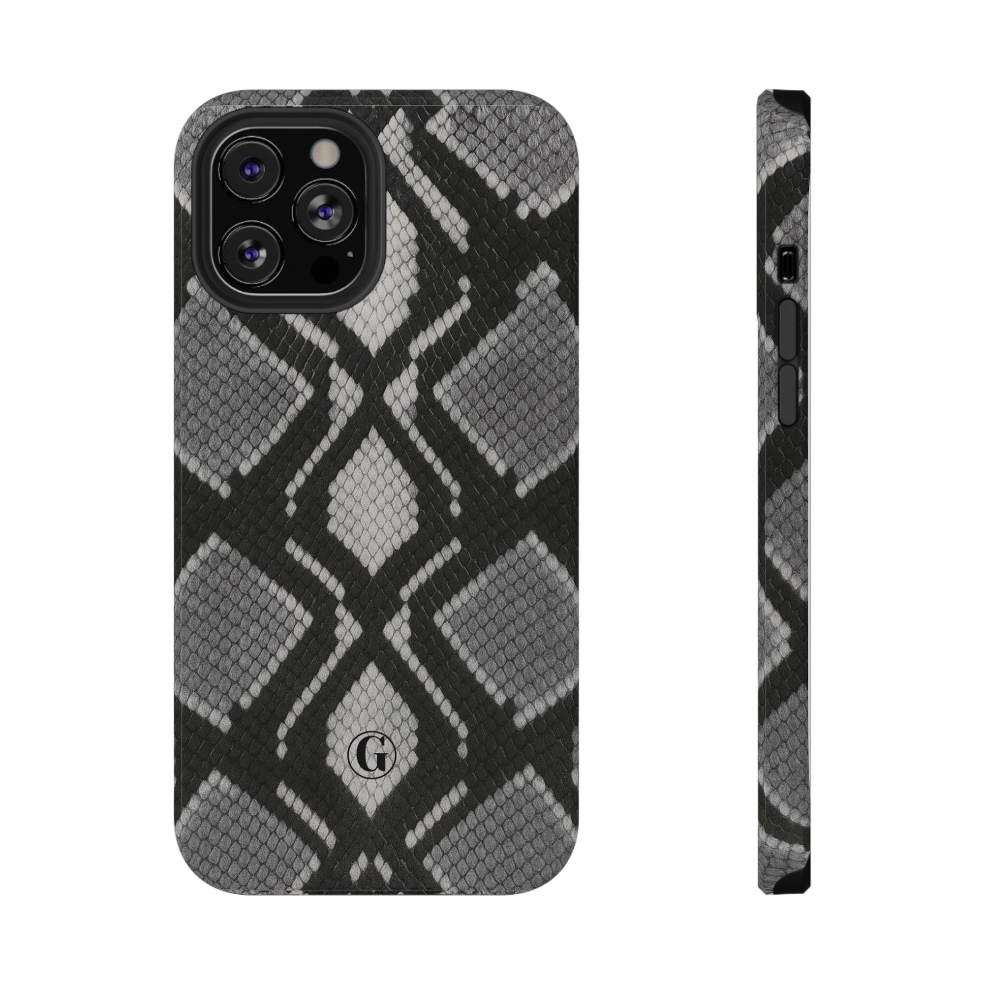 Grey Snakeskin Print Phone Case