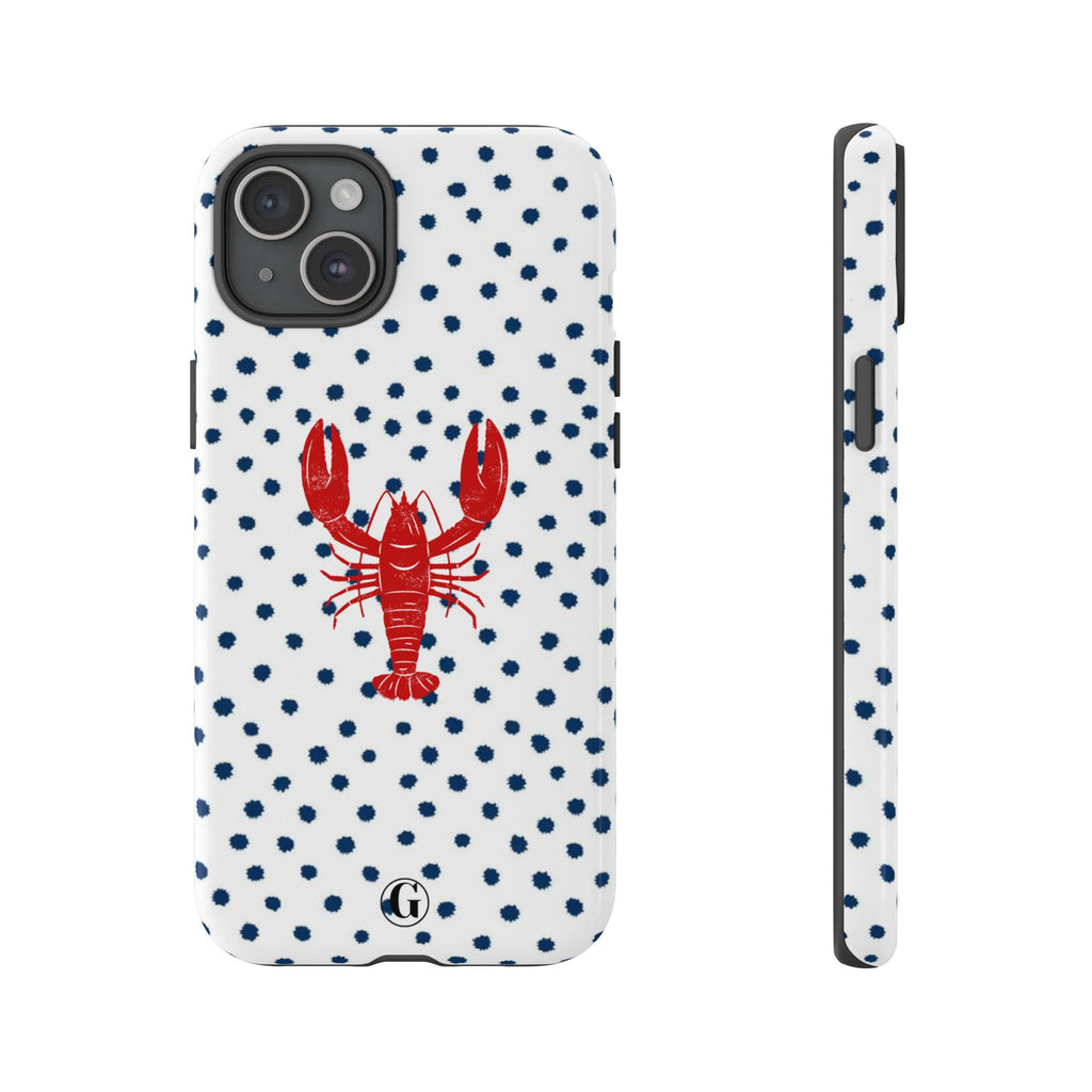 Crawfish on Blue Dots Phone Case