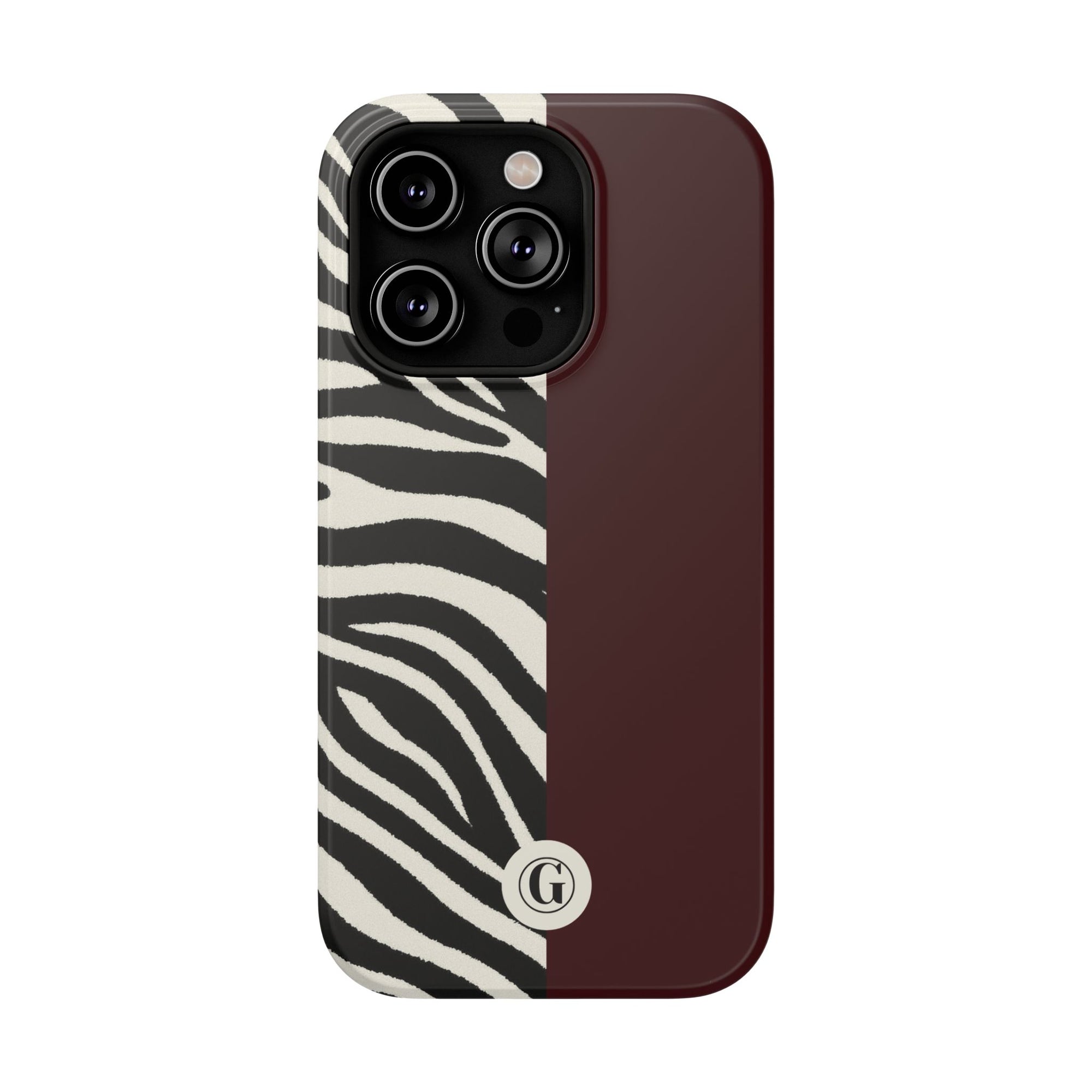 Zebra Print x Burgundy Phone Case